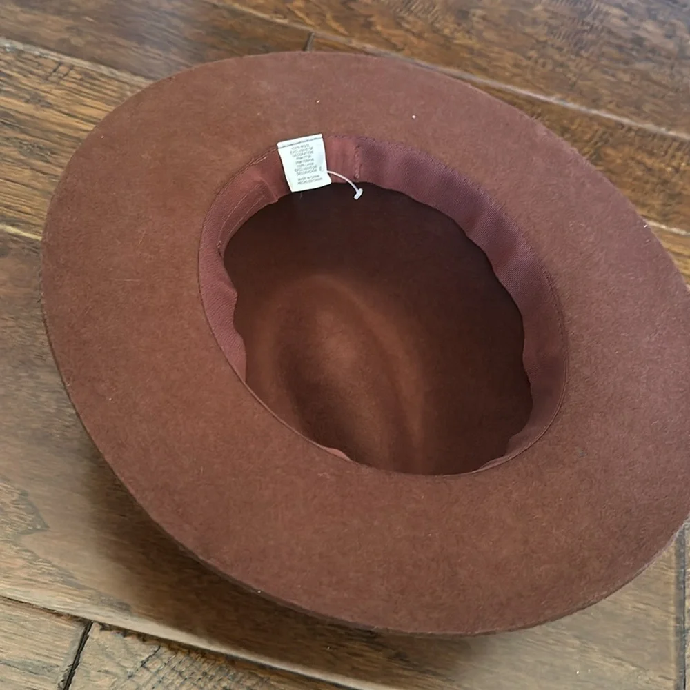 Brown felt  leopard rim hat - Picture 3 of 3